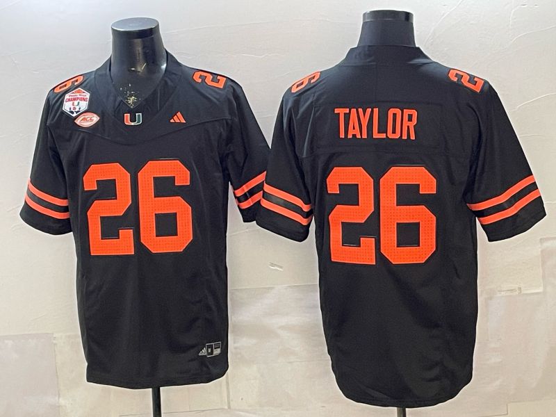 Men 2026 Miami Hurricanes #26 Taylor Black 3th generations Limited NCAA Jersey 0016->ncaa teams->NCAA Jersey